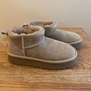 Beau Today Peru Platform Suede Ankle Boots Size 39